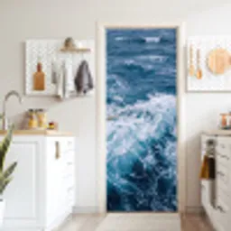 Golven - Oceaan - Blauw deurposter klein -sfeer5