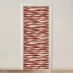 Golven - Rood - Patroon - Crème deurposter klein 289 -3d_beige