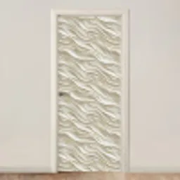 Golven - Wit - Minimalistisch deurposter klein 289 -3d_beige