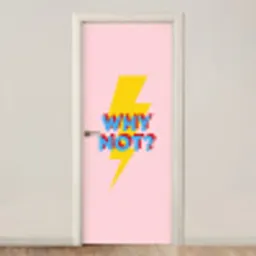 Why not - Bliksem - Roze deurposter klein -3d_beige