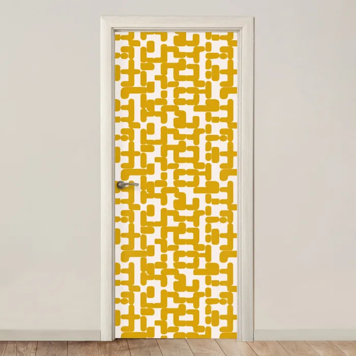 Geel - Beige - Patroon deurposter klein 289 -3d_beige