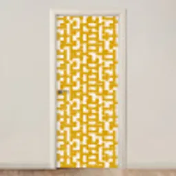 Geel - Beige - Patroon deurposter klein 289 -3d_beige