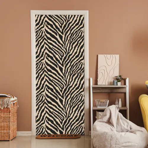 Zebra - Klassiek - Zwart deurposter klein 289 -sfeer1