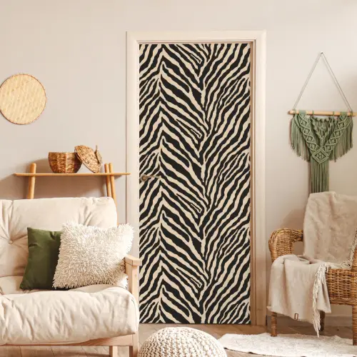 Zebra - Klassiek - Zwart deurposter klein 289 -sfeer2
