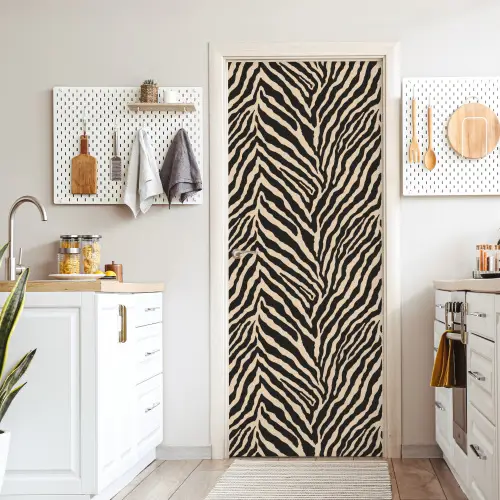 Zebra - Klassiek - Zwart deurposter klein 289 -sfeer5