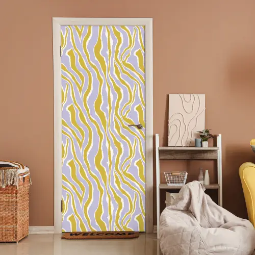 Zebra - Modern - Meerkleurig deurposter klein 289 -sfeer1