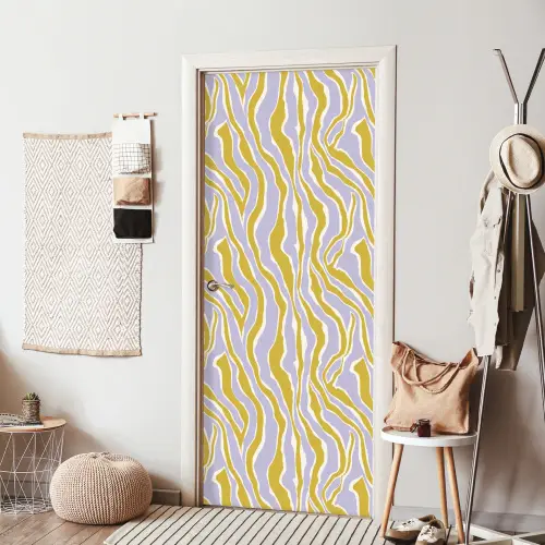 Zebra - Modern - Meerkleurig deurposter klein 289 -sfeer6