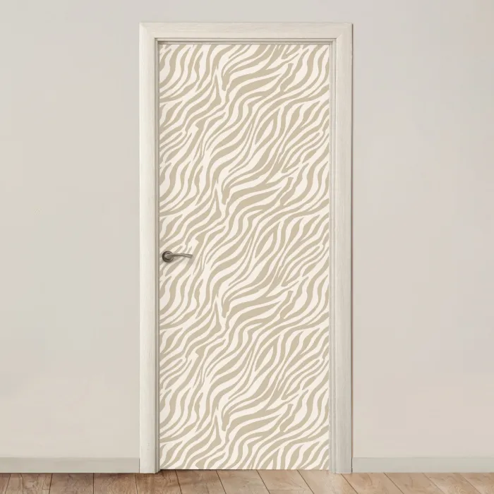 Zebra - Patroon - Beige deurposter klein 289 -3d_beige