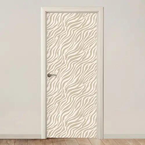 Zebra - Patroon - Beige deurposter klein 289 -3d_beige
