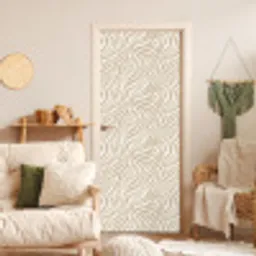 Zebra - Patroon - Beige deurposter klein 289 -sfeer2