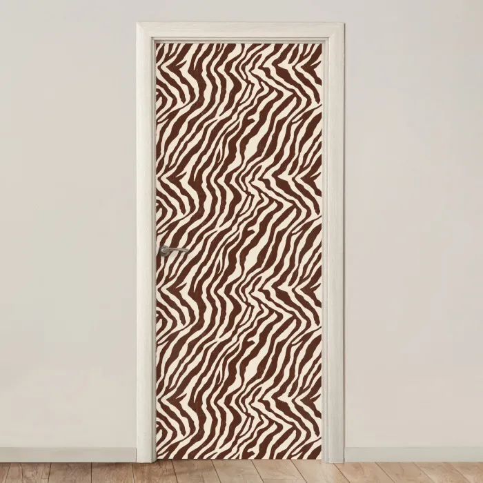 Zebra - Patroon - Zwart - Wit deurposter klein 289 -3d_beige