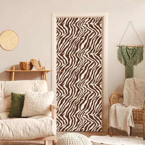 Zebra - Patroon - Zwart - Wit deurposter klein 289 -sfeer2