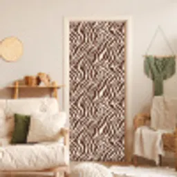 Zebra - Patroon - Zwart - Wit deurposter klein 289 -sfeer2