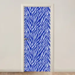 Zebra - Patroon - Kobalt - Blauw deurposter klein 289 -3d_beige