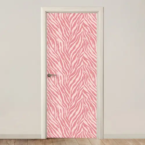 Zebra - Print - Roze deurposter klein 289 -3d_beige