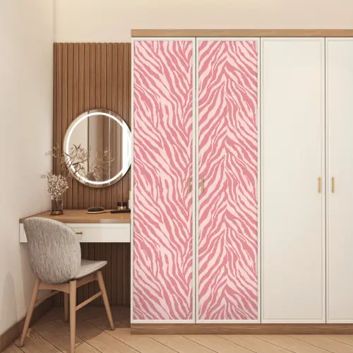 Zebra - Print - Roze deurposter klein 289 -sfeer3