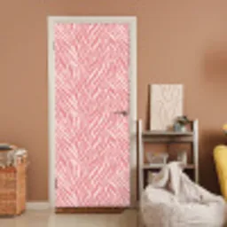 Zebra - Print - Roze deurposter klein 289 -sfeer1