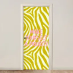 Zebraprint - Priority - Roze deurposter klein -3d_beige