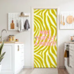 Zebraprint - Priority - Roze deurposter klein -sfeer5