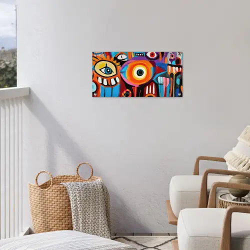 Abstract - Gezicht - Kleurrijk tuinposter los doek klein -sfeer8