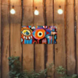Abstract - Gezicht - Kleurrijk tuinposter los doek klein -sfeer1