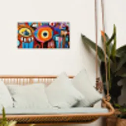 Abstract - Gezicht - Kleurrijk tuinposter los doek klein -sfeer7