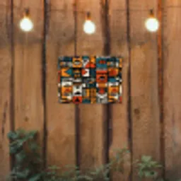 Abstract - Gezichten - Mozaïek tuinposter los doek klein -sfeer1