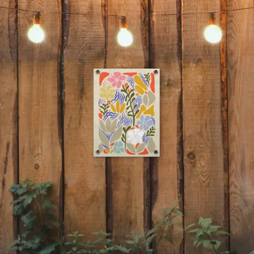 Abstract - Bloemen - Bladeren tuinposter los doek klein -sfeer1