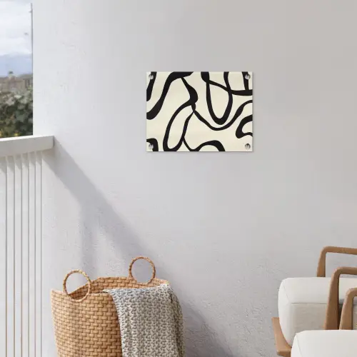 Abstract - Lijnen - Modern - Beige tuinposter los doek klein -sfeer8