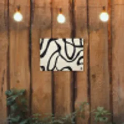 Abstract - Lijnen - Modern - Beige tuinposter los doek klein -sfeer1