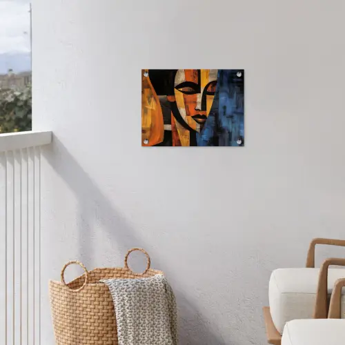 Abstract - Portret - Kleurvakken tuinposter los doek klein -sfeer8
