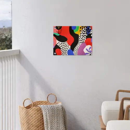 Abstract - Vormen - Kleuren - Stippen tuinposter los doek klein -sfeer8