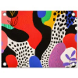 Abstract - Vormen - Kleuren - Stippen tuinposter los doek klein -3d