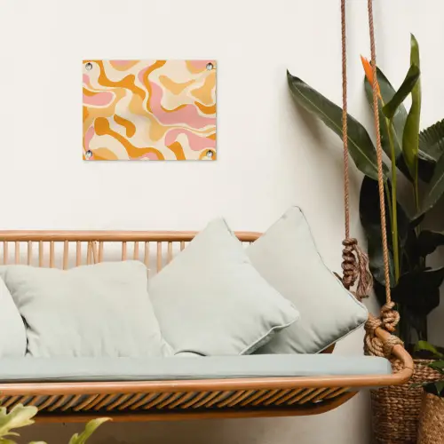 Abstract - Golvend - Oranje tuinposter los doek klein -sfeer7