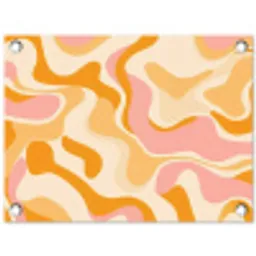 Abstract - Golvend - Oranje tuinposter los doek klein -3d
