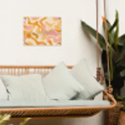 Abstract - Golvend - Oranje tuinposter los doek klein -sfeer7