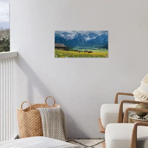 Alpen - Weide - Bergen - Koeien tuinposter los doek klein -sfeer8