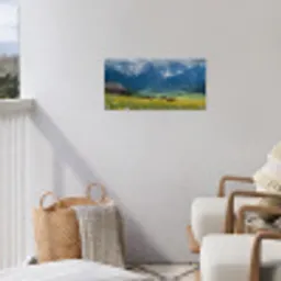 Alpen - Weide - Bergen - Koeien tuinposter los doek klein -sfeer8