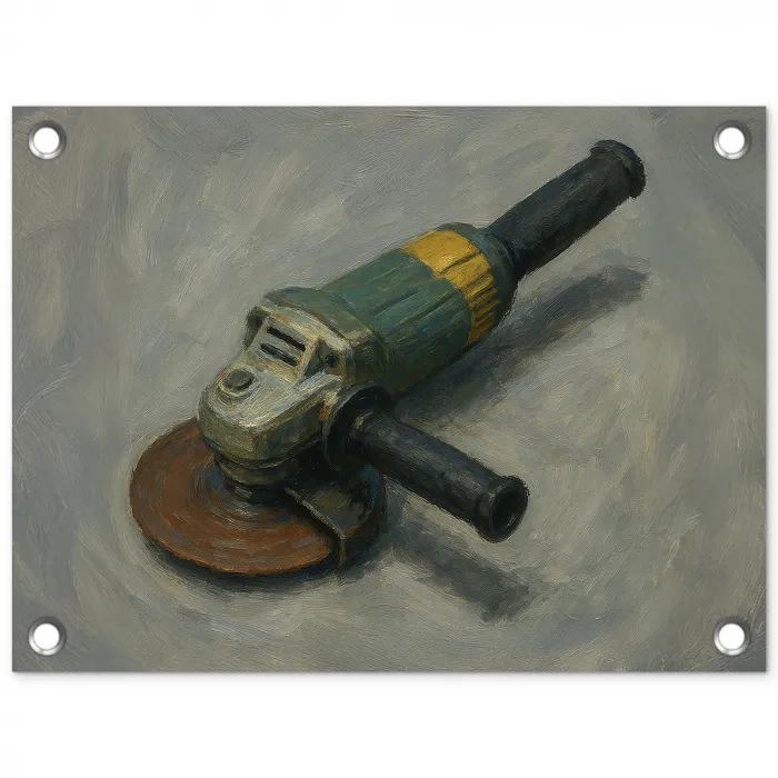 Haakse slijper - Schilderij - Gereedschap tuinposter los doek klein -3d