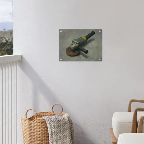 Haakse slijper - Schilderij - Gereedschap tuinposter los doek klein -sfeer8