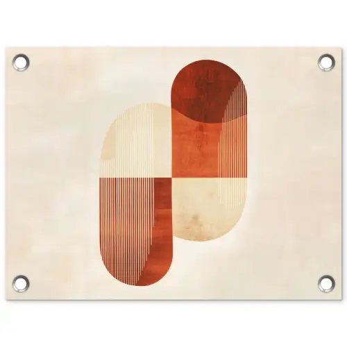 Bogen - Beige - Vormen tuinposter los doek klein -3d