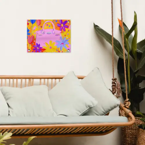 Tas - Roze - Bloemen tuinposter los doek klein -sfeer7