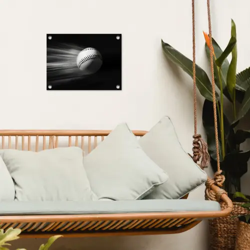Honkbal - Wit - Vliegt tuinposter los doek klein -sfeer7