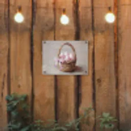 Mand - Eieren - Roze tuinposter los doek klein -sfeer1