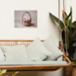 Mand - Eieren - Roze tuinposter los doek klein -sfeer7