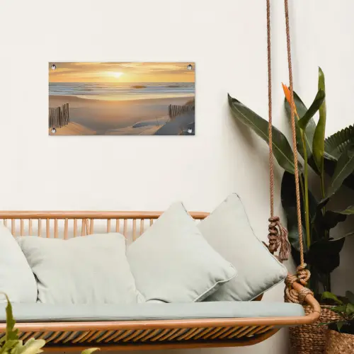 Strand - Duinen - Zonsondergang tuinposter los doek klein -sfeer7