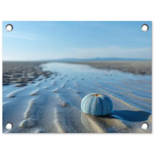 Strand - Schild - Water - Blauw tuinposter los doek klein -3d