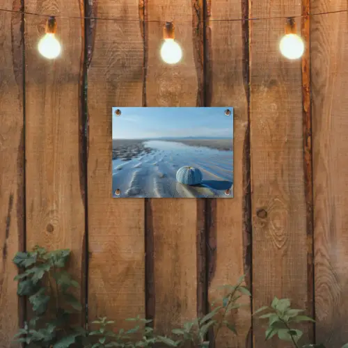 Strand - Schild - Water - Blauw tuinposter los doek klein -sfeer1