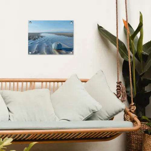 Strand - Schild - Water - Blauw tuinposter los doek klein -sfeer7
