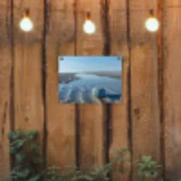 Strand - Schild - Water - Blauw tuinposter los doek klein -sfeer1